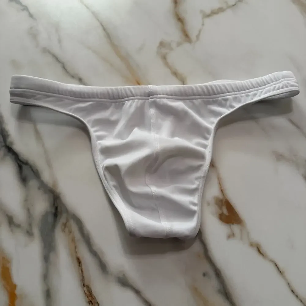 Charlie By MZ Mens Classic Body Swim Thong Color White Size Large